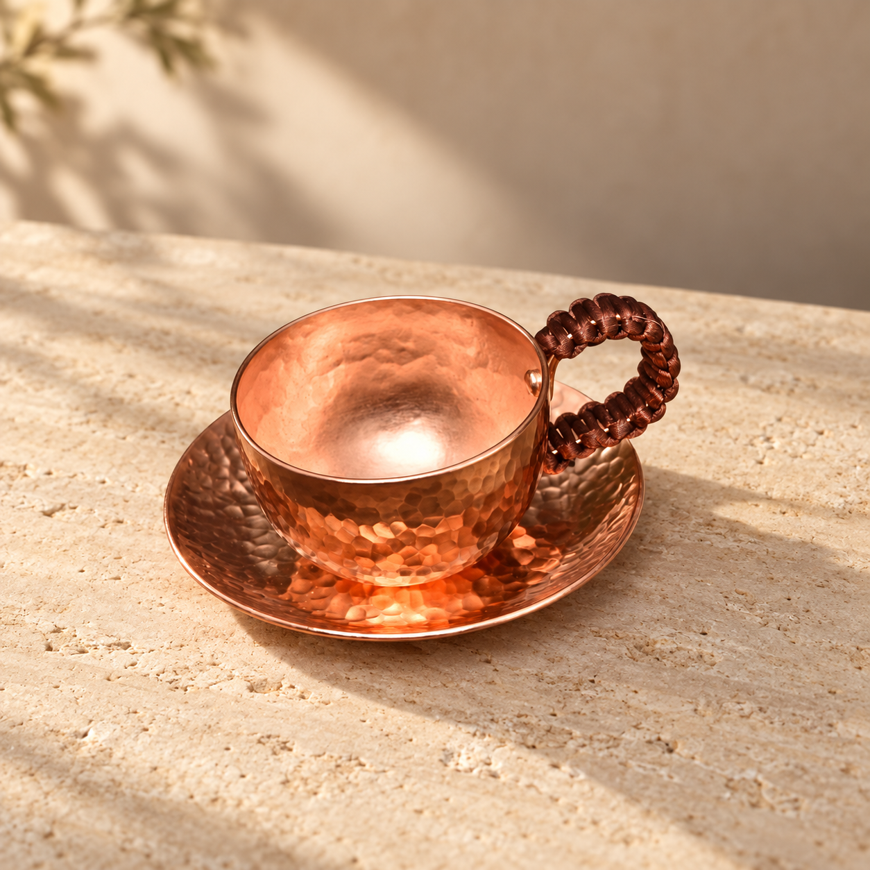 Copper-toned tea cup shown as a KindCopper ritual concept